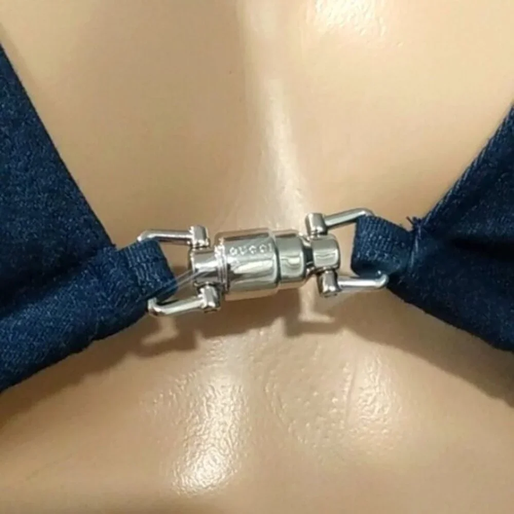 NEW, Gucci Stretch Denim Jackie Piston Lock Bikini - Picture 5 of 16